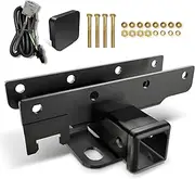 YZONA for Jeep Wrangler Tow Hitch Trailer Kit with 4-Pin Wiring Harness Compatible with 2007-2018 Jeep Wrangler JK JKU Hitch Receiver with Cover, 2 Inch Rear Bumper Towing Combo (2/4 Doors Unlimited)