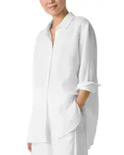Eileen Fisher Petites Petite Long Linen Shirt