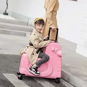 [ZUMAHA] Luggage Children's Ride-On Suitcases Cute Cartoon Toy Box Seat Belt Fashion Trolley Boarding Suitcase Anti-Rollover Universal