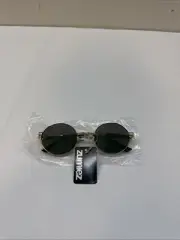 ZUMIEZ Women's Wiz Round Gold, Green & Yellow Mirrored Sunglasses