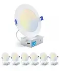 (6 Pk) 6 In. LED Recessed Ceiling Light with Junction Box5000K Ultra-Thin