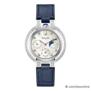 Bulova Rubaiyat Women's Quartz Moon Phase Diamond Accent Watch 35mm 96R237