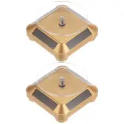 2pcs Solar Display Stand Turntable 360° Rotating ABS Gold Tone