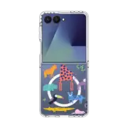 Galaxy Z Flip7 Clear Magnetic Case Wild life