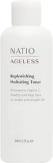 Natio Australia Ageless Replenishing Hydrating Toner 200ml - Soothing & Refreshing Facial Toner for All Skin Types - Vitamin C, Rosehip, Aloe Vera & Squalane - Calming, Hydrating, Replenishing - Made in Australia