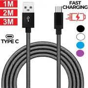 USB-A To Type C Cable PD Fast Charging Cord Data Charger For Samsung 1M 2M 3M