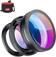 PROfezzion Camera Wide Angle Lens with 10x Macro 2 in 1 Add-on OSS Vlog Camera Lens for Sony ZV-1F ZV-1 RX100 VII VI V ZV-E10 A6400 A6300 A6100 A6000 for Canon G7X Mark II G7X Mark III G5X Mark II