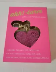 Blingsting Super Loud Personal Alarm Heart Keychain Pink Glitter NIB