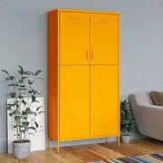 Mustard Yellow Wardrobe Steel 90x50x180 cm - Shelves, Storage Cabinets, Lockers for Office, Cupboards and Pantry Organization