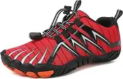 [Dinint] Toddler Little Big Kid Barefoot Shoes for Kids Boys Girls Wide Toe Box Minimalist Zero Drop Sneakers Waliking Runing Hiking Shoes Red