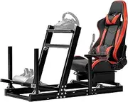 Dardoo F1 Racing Simulator Cockpit with Seat, 40 x 80 mm Racing Cockpit for Logitech G920 & G923, Xbox, Thrustmaster T300Rs Without Steering Wheel, Pedals and Handbrake