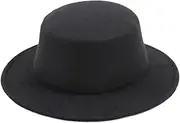 [Wedhapy] Wide Brim Fedora Hats for Men Fedora Hats for Women Men Vintage Classic British Style Panama Hat Wide Brim Flat Top Warm Country Gentleman Hat