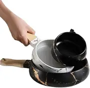 Nordic Simple Matte Glazed Marble Ceramic Tableware Creative Wooden Handle Salad Baking Milk Bowl Kitchen Accessories 北欧简约哑光大理石陶瓷餐具创意木柄沙拉烘焙牛奶碗/577