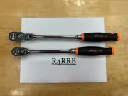 Snap-on Tools NEW 2PC 3/8" Drive ORANGE Soft Grip Flex & Fixed Ratchet Lot Set