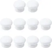 Pastlla 10Pcs Wood Drawer Knob, Round Mushroom Shape Wooden Cabinet Knobs Pull Handle Decorative Cabinet Knobs for Cupboard Closet Bedroom Wardrobe White 1.34" / 34mm