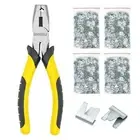 1200Pcs Rabbit Chicken Wire Cage Clips with Fence Pliers Hog Rings for Wire Cage
