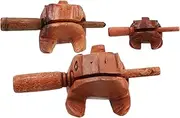 Milisten 3pcs Handmade Wooden Frog Noise Maker Unique Percussion Instrument Desk Decor Office Accessories Wealth Symbol Melodious Sound Multiple