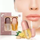 2PCS DEROL Lip Plumper Set Natural Plumping Lip Gloss Lip Serum Day & Night Care