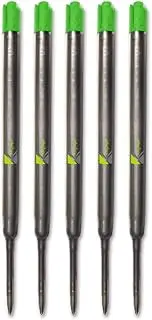 5 x Green Quality Refills Compatible for Parker Ballpoint Medium (Pack of 5)