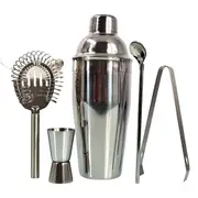 5PCS Cocktail Shaker Bartender Set Mixer Martini Spirits Bar Strainer