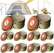 Survival Candles,Unscented Candles for Home - Smokeless Lighting Device Set of 10 for Hiking, Outdoor Survival Supplies