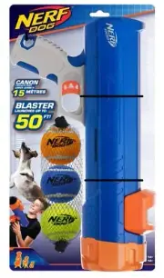 Nerf Dog Compact Tennis Ball Blaster Dog Toy, Great for Fetch, Hands-Free Reload