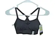 CHAMPION Strappy Back Medium Support Sports Bra Black Size XS NWT