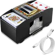 Automatic Card Shuffler, Casino Electric Shuffling Machine, Auto Shuffle Playing Cards, USB or Battery Operated (with USB Cable)… (2 Deck)