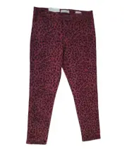 Social Standard Sanctuary Mid-Rise Ankle Skinny Slim Fit Leopard Red Jeans Sz-10