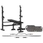 Cortex MF4000 Bench Press with 90kg Standard Tri-Grip Weight and Bar Set
