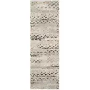 SAFAVIEH Retro Cream/Gray 2 ft. x 7 ft. Striped Runner Rug