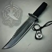 Handmade Survival Bowie Knife Rambo Style Fixed Blade with Full Tang and Sheath