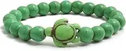 [Mulmoy] Simple Mini Tortoise Bracelets for Couple Supernatural Color Turquoises Beads Matte Black Stone Hand Chains Wristband Bangle Men
