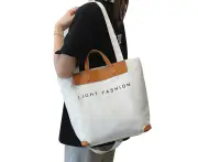 white*Large capacity handbag casual shoulder bag women's cross-body canvas bag