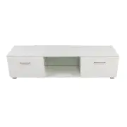 TV Cabinet Entertainment Unit Stand High Gloss Storage Shelf 140cm White