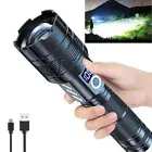 1500000LM LED Torch Zoom Light Super Bright USB Rechargeable Hunting Flashlight