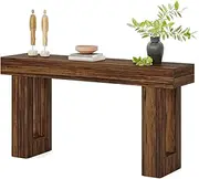 Tribesigns 63-Inch Long Console Table, Farmhouse Wooden Sofa Table Behind The Couch, Narrow Entryway Table for Entrance, Hallway, Living Room (Rustic Brown)