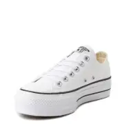 NEW Womens Converse Chuck Taylor All Star Lo Platform Sneaker Shoe WHITE