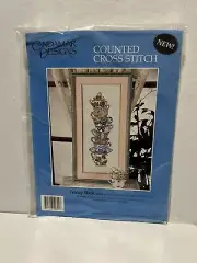Candamar Designs Counted Cross Stitch Kit Teacup Stack 50804 8''x20'' New
