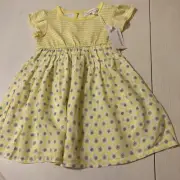 New NWT Pumpkin Patch Yellow Floral Dress Size 12-18 Months Baby Girl