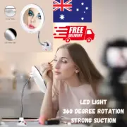 Flexible Gooseneck 6.8" 10x Magnifying LED Light Makeup Mirror Bathroom AU