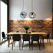 Pendant Light ø300mm in Matt Black or Matt White Round Cage