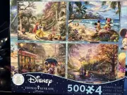 Disney Thomas Kinkade Puzzle 4 Set Mickey Minnie Snow White Pocahontas 500 pc