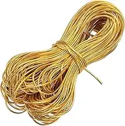uxcell 71 Yard Metallic Cord,2mm(0.08inch) Gold Elastic Strings Metallic Stretch Thread Tinsel Rope Christmas Ribbon for Gift Wrapping,Jewelry Making, DIY Crafts