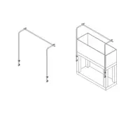 Light Bracket Back type STAINLESS STEEL stand for Aquarium 180CM LED WRGB