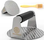 Smash Burger Press 5.5 Inch Professional Non-Stick Stainless Steel Hamburger ...