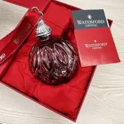 New WATERFORD 2017 RED RUBY CASED Cut Crystal XMAS Ball Ornament 40023172 BOX