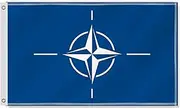 3×5 FT NATO Flag,Large OTAN North Atlantic Treaty Organization personnel National Decor,Double Side Digital Printed 150D Polyester Banner With Canvas Header Brass Grommet