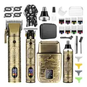 New 740 All Metal Hair Clippers Ears Nose Hair Trimmer Electric Shaver Set