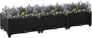 Raised Garden Bed, Elevated Planter Box Plant Container 120x40x23 cm Polypropylene